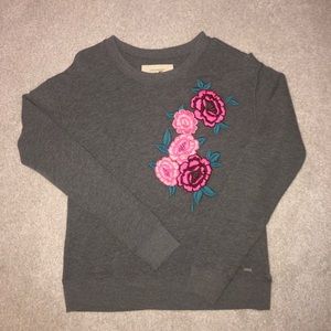 Hollister Women’s Grey longsleeve patched shirt